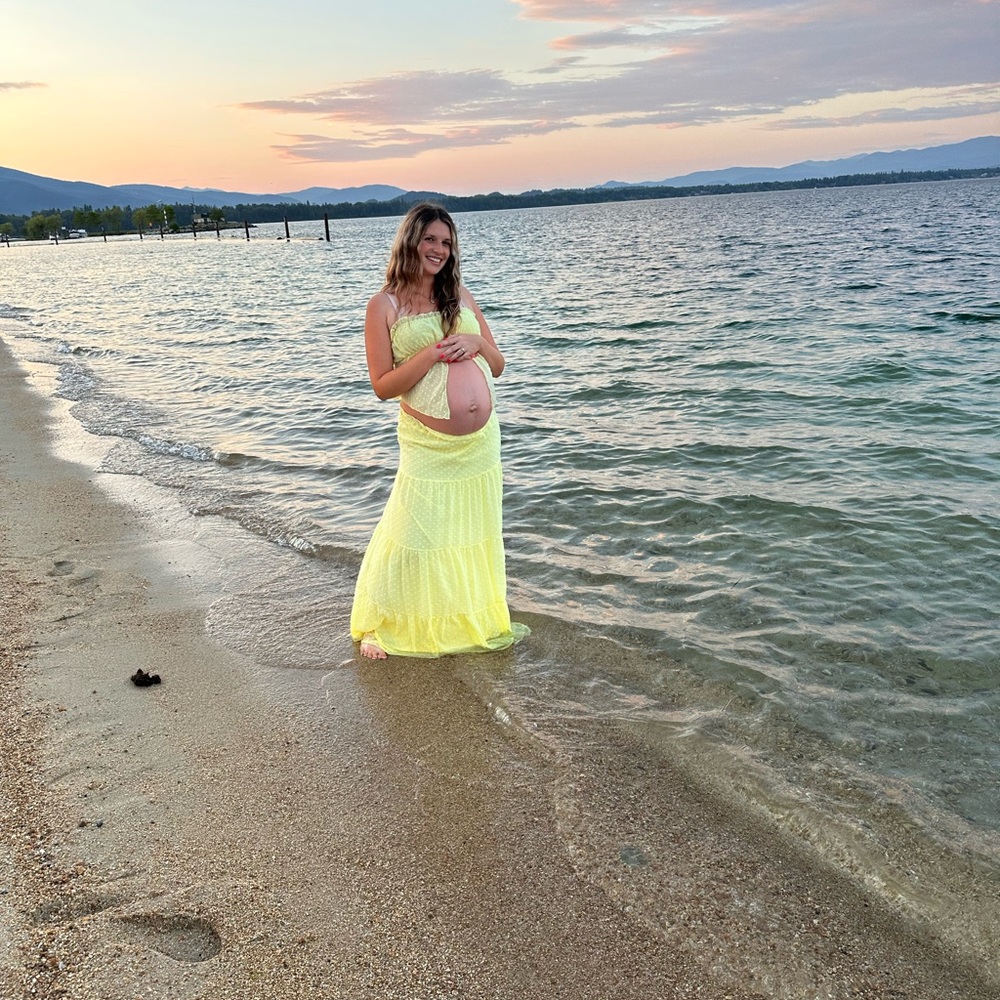 Elegant Yellow Strapless Dress - Picture 5 of 5